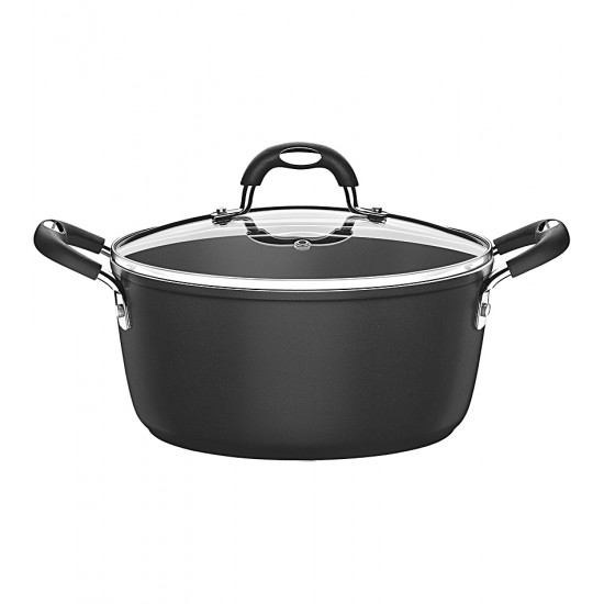 Caçarola 24cm 4,5 Litros Tramontina Mônaco Preto Indução Com Revestimento Antiaderente